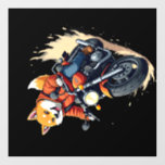 Funny T-Shirt, Shiba Inu, Motorcycle, Dog, Puppet, Wall Decal