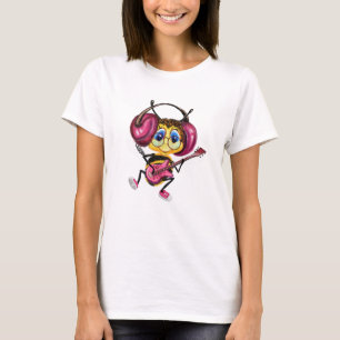 Funny T-Shirt with Bee Guitar Player