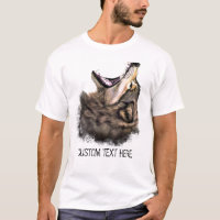 Funny T-Shirt with Custom Text and Wolf