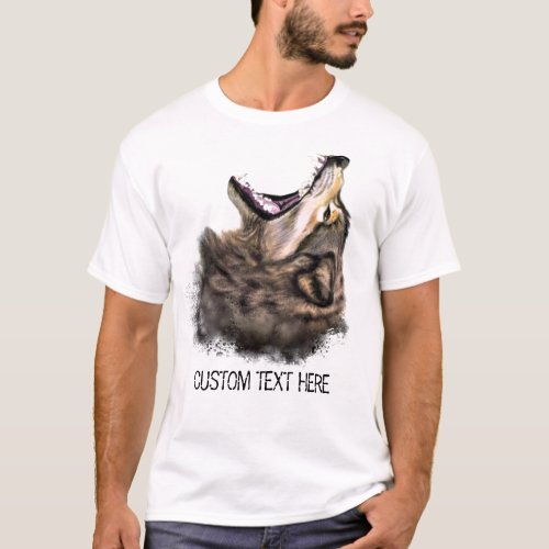 Funny T_Shirt with Custom Text and Wolf