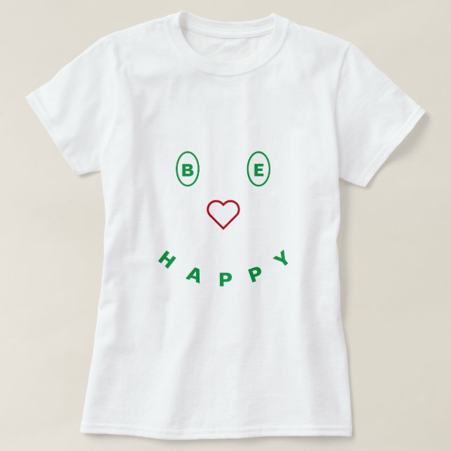 Funny T-Shirt with Happy Design (Design Front)
