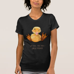 Funny T-Shirt with Happy Duck - Custom Text