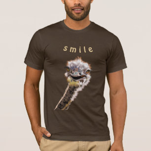 Funny T-Shirt with Happy Ostrich - Smile