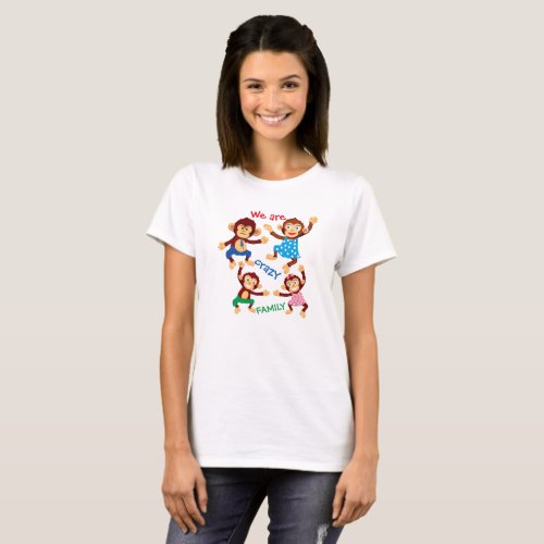 Funny T_shirt with monkeys for cheerful family