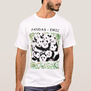 Funny T-Shirt with Pandas - Custom Text