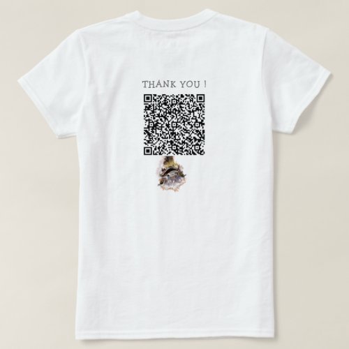 Funny T_Shirt with Playful Ostrich and QR Code