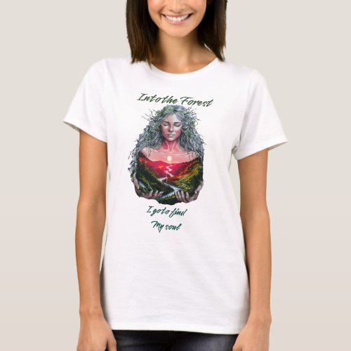 Funny t_shirt woman representing Mother Earth 