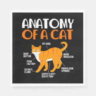 Funny Tabby Cat Owner Anatomy Of A Cat Napkins