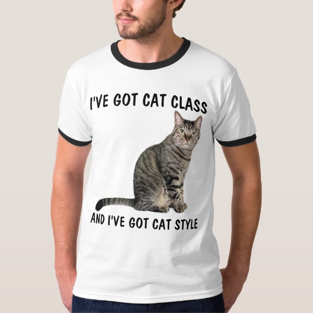Funny Tabby Cat T-shirts, GOT CAT CLASS T-Shirt (Front)