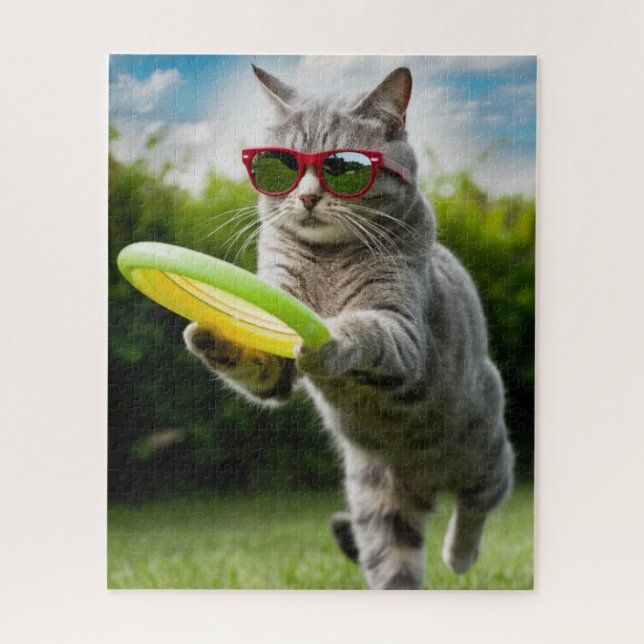 Funny Tabby Disc Golf Puzzle (Vertical)