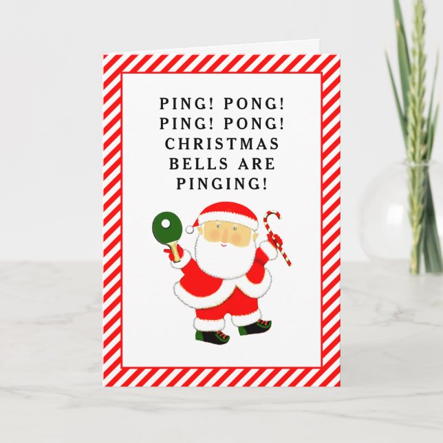 Funny Table Tennis Christmas Holiday Card (Front)