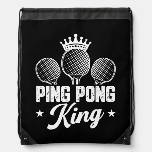 Funny Table Tennis Lover Graphic for Boys and Men Drawstring Bag