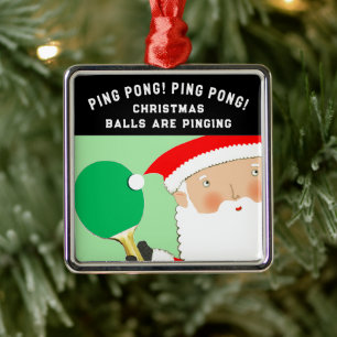 Funny Table Tennis Metal Ornament