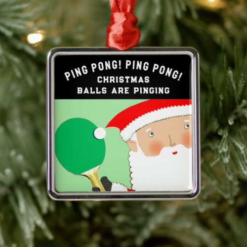 Funny Table Tennis Metal Ornament