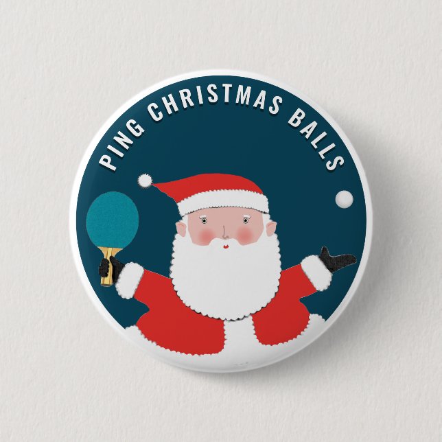 Funny Table Tennis Ping-Pong Stocking Stuffer Button (Front)