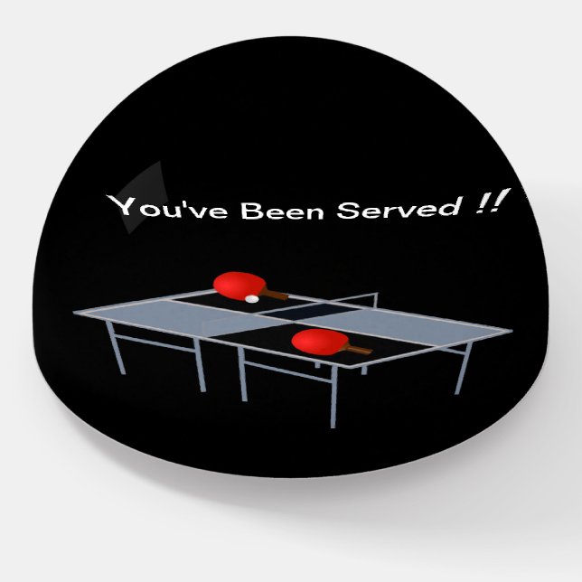 Funny Table Tennis Served,  Paperweight (Angled)