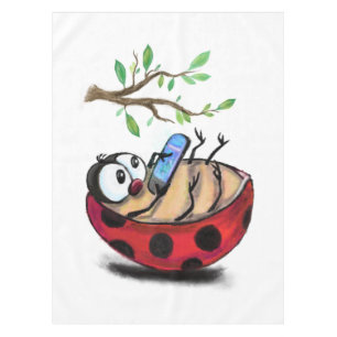 Funny Tablecloth Ladybug with Phone
