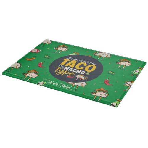 Funny Taco and Nachos Pun Cinco De Mayo Pattern Cutting Board