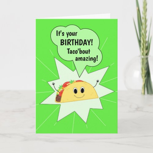 Funny Taco Birthday Card