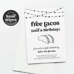 Funny Taco Birthday Party Invitation Invitation<br><div class="desc">Free Tacos (and a Birthday).  Enjoy a fun birthday party invitation that puts the spotlight on...  tacos!  Artwork is hand drawn.  Coordinating items are available in the 'Taco Birthday Party' Collection within my store.</div>