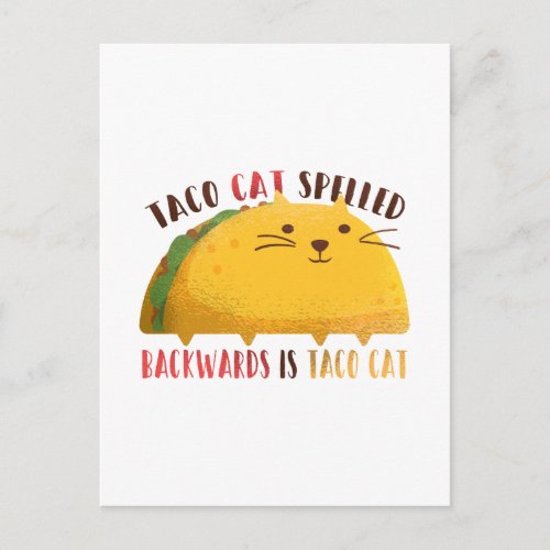 Funny Taco Cat Cartoon Teen Boy Girl Mexican Gifts Postcard