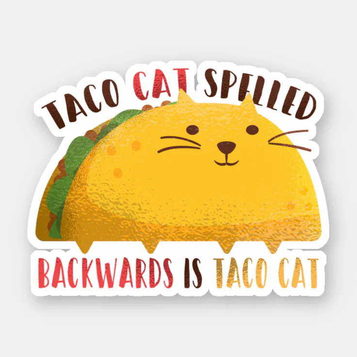 Funny Taco Cat Cartoon Teen Boy Girl Mexican Gifts Sticker | Zazzle