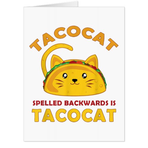 Funny Taco Cat Quote Meme Unique Men Kids Birthday Card
