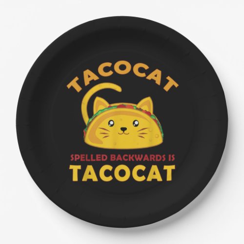 Funny Taco Cat Quote Meme Unique Men Kids Birthday Paper Plates
