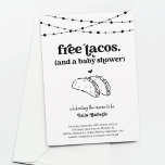 Funny Taco Couple's Baby Shower Invitation<br><div class="desc">Free Tacos (and a Baby Shower). Use for a traditional shower or a coed couple's shower. Either way, enjoy a fun baby shower invitation that puts the spotlight on... tacos! Artwork is hand drawn. Coordinating Details, Registry, Thank You cards, and other items are available in the 'Taco Baby Shower' Collection...</div>