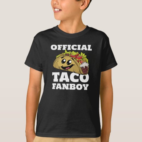 Funny Taco Fanboy Cartoon Mexican Food Lover T_Shirt