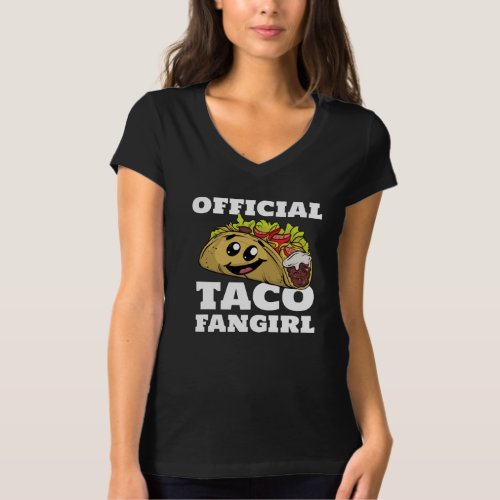 Funny Taco Fangirl Cartoon Mexican Food Lover T_Shirt