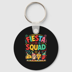 Funny taco fiesta squad cinco de mayo keychain