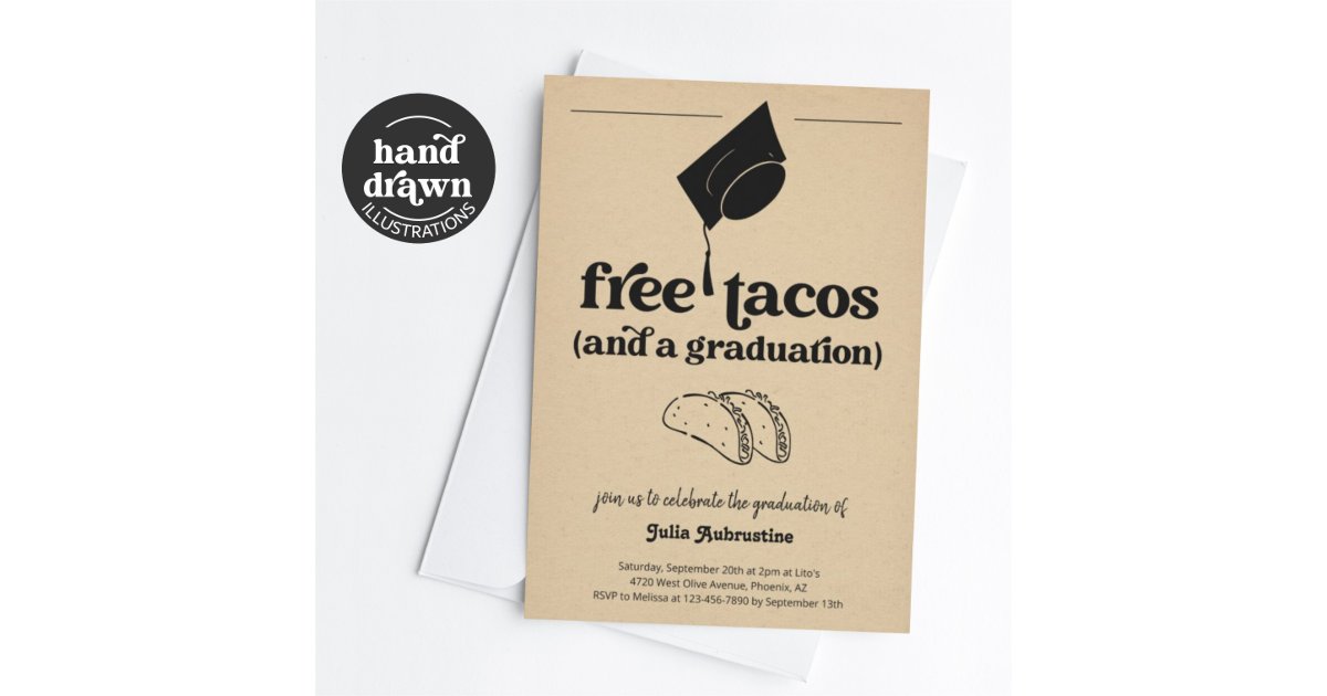 Funny Taco Graduation Party Invitation | Zazzle