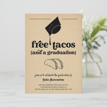 Funny Taco Graduation Party Invitation | Zazzle