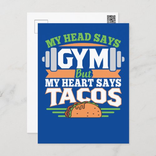 Funny Taco Gym Postcard
