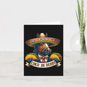 Funny Taco Horse Racing Vintage Cinco De Der  Card