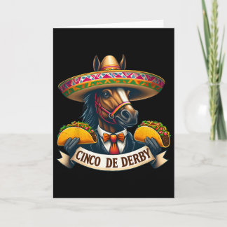 Funny Taco Horse Racing Vintage Cinco De Der Card