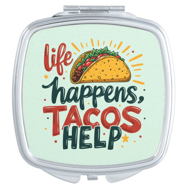 Funny Taco Lover Fiesta Foodie Humor Art  Compact Mirror (Front)