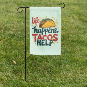 Funny Taco Lover Fiesta Foodie Humor Art Garden Flag