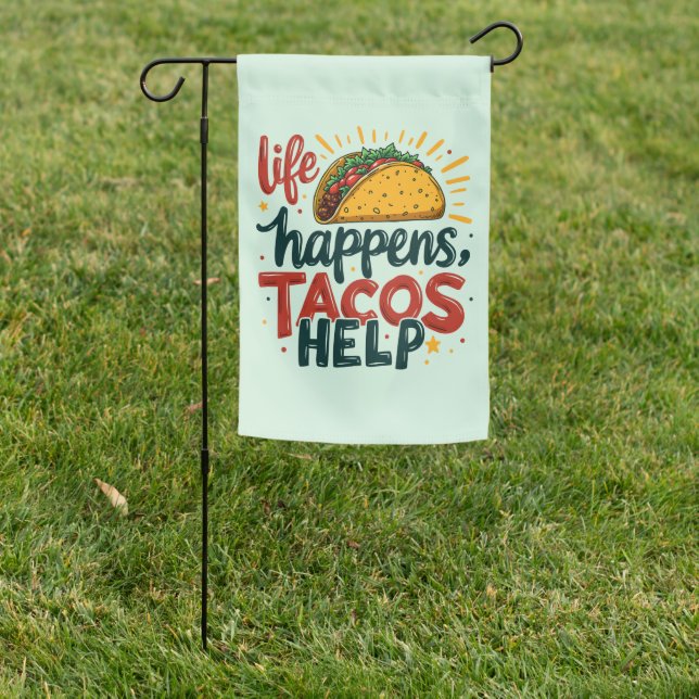 Funny Taco Lover Fiesta Foodie Humor Art  Garden Flag (In SItu)