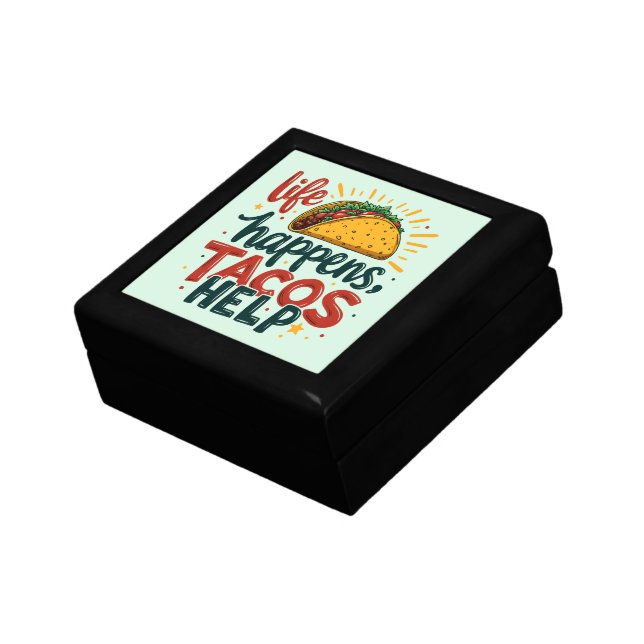 Funny Taco Lover Fiesta Foodie Humor Art  Gift Box (Side)