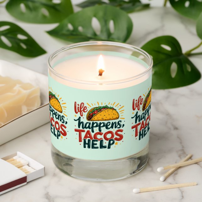 Funny Taco Lover Fiesta Foodie Humor Art  Scented Candle (Lit)