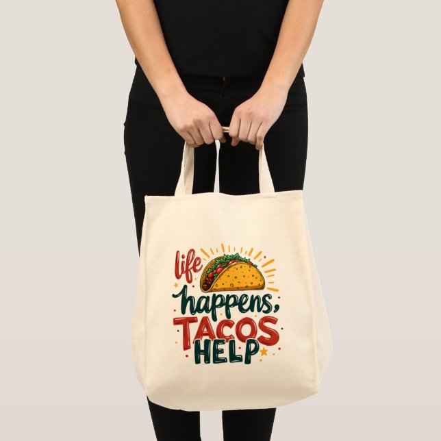 Funny Taco Lover Fiesta Foodie Humor Art Tote Bag (Front (Product))