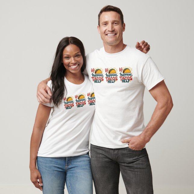 Funny Taco Lover Fiesta Foodie Humor Art White T-Shirt (Unisex)