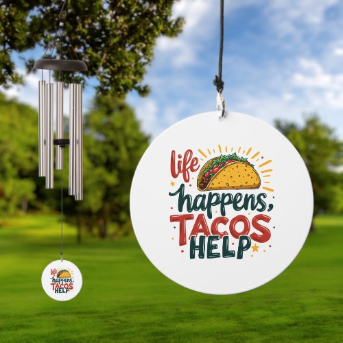 Funny Taco Lover Fiesta Foodie Humor Art Wind Chime