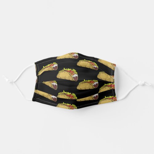 Funny Taco Mexican Food Pattern Black Adult Cloth Face Mask