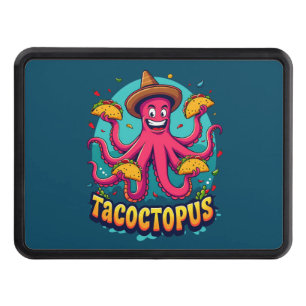 Funny Taco Octopus Cartoon Food Pun Hitch Cover