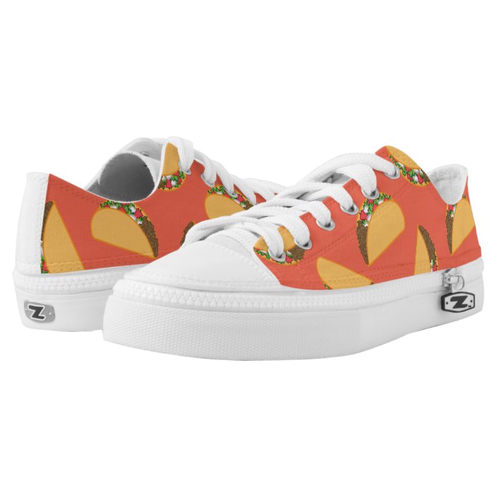 Funny Taco Pattern Orange Shoes | Zazzle