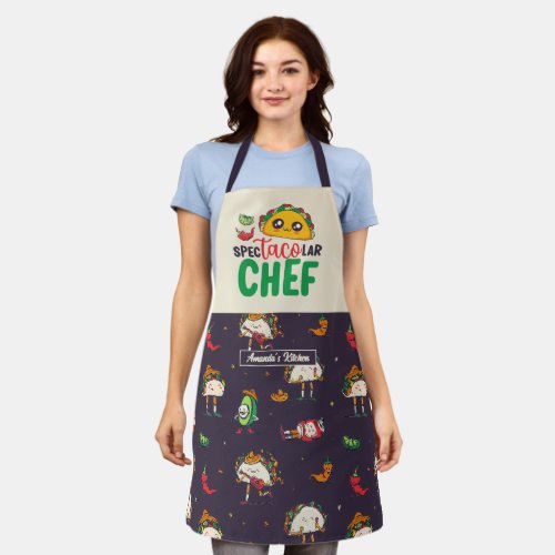 Funny Taco Pun Spectacolar Chef Mexican Food Lover Apron