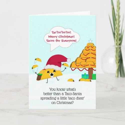 Funny Taco Santa Christmas Card